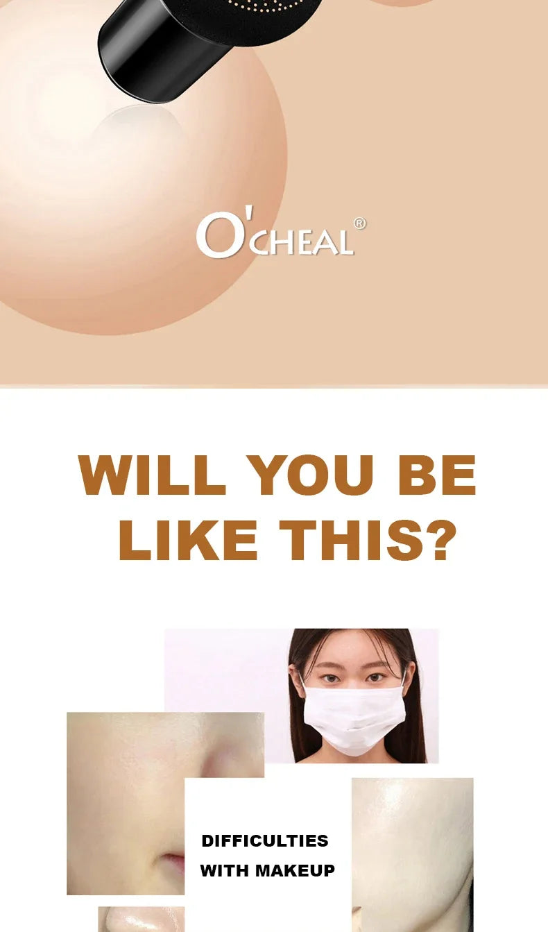 Crema BB Air Cushion de Ocheal: corrector, base y protector solar con esponja de hongo