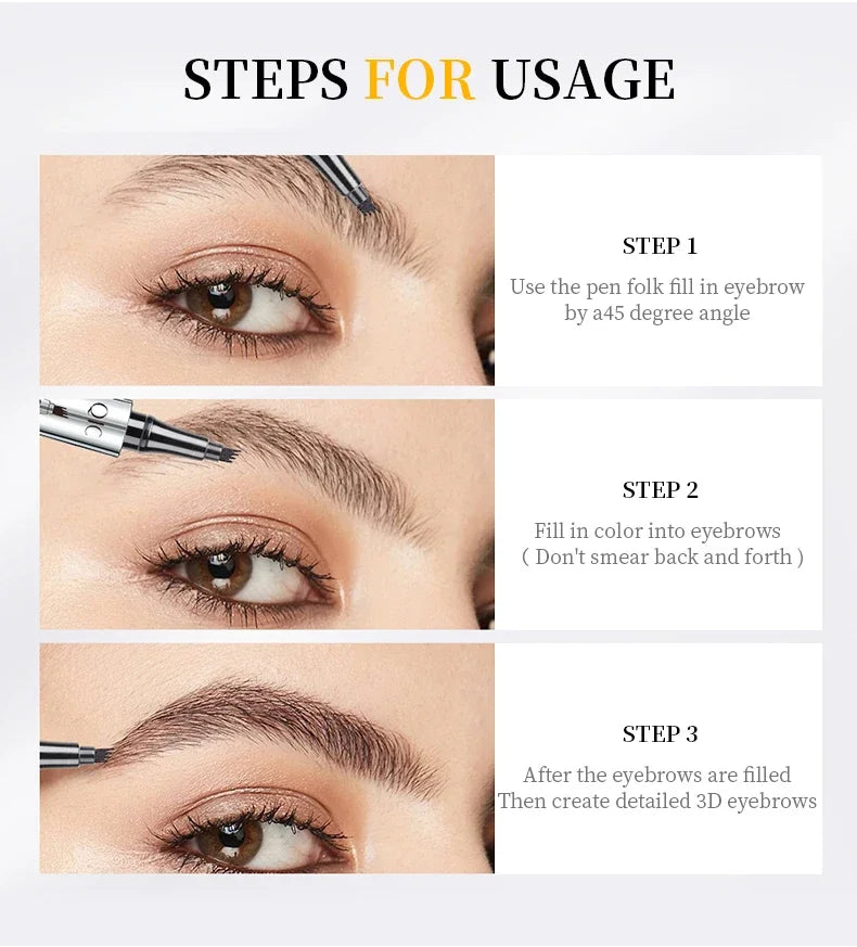 SAKSRAAR 5-Color Waterproof 4-Jaw Eyebrow Tattoo Pencil – Ultra-Fine, Long-Lasting Brow Pen