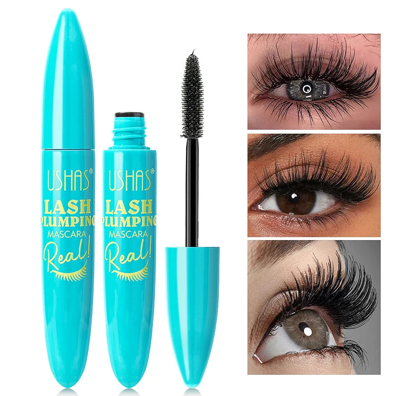 USHAS 4D Ultra Long Lasting Waterproof Mascara – Fiber Lash Extension with 360° Spiral Brush