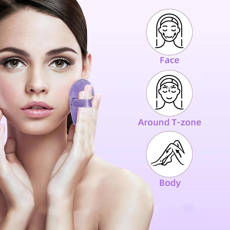 LuxuryGlow - Juego de 12 mini borlas para polvos y herramientas de maquillaje: suaves esponjas de aire sin látex para polvos sueltos y base.