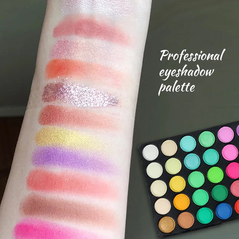 Paleta de sombras de ojos VERONNI de 120 colores: maquillaje mate, brillante y con purpurina de larga duración.