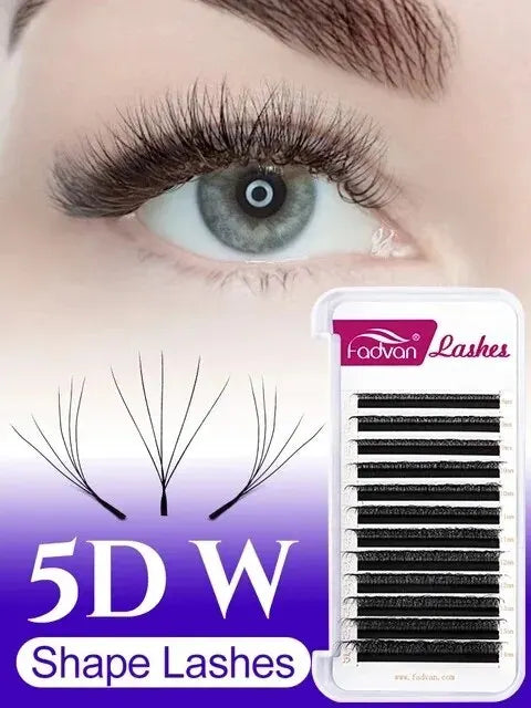 FADVAN W-Shape Volume Lash Extensions – 3D to 8D Premade Fans, Faux Mink