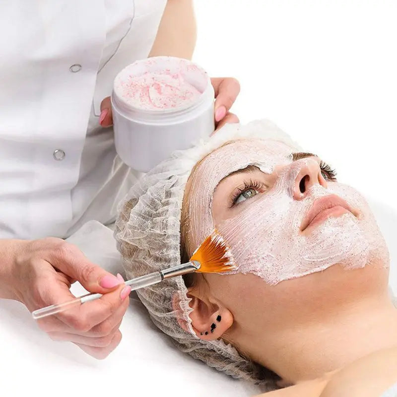 مجموعة فرش أقنعة الوجه LuxuryGlow من 4 قطع - فرشاة ناعمة على شكل مروحة وفرشاة تطبيق للكريم والأقنعة
