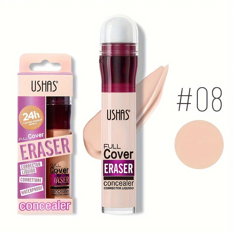 Corrector líquido USHAS Sponge Head: cobertura hidratante y duradera para ojeras e imperfecciones.