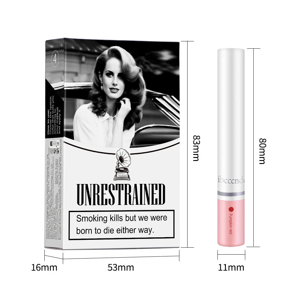ibcccndc Cigarette Lip Gloss Set – 4 Colors Matte, Waterproof, Long-Lasting Lipstick for Women