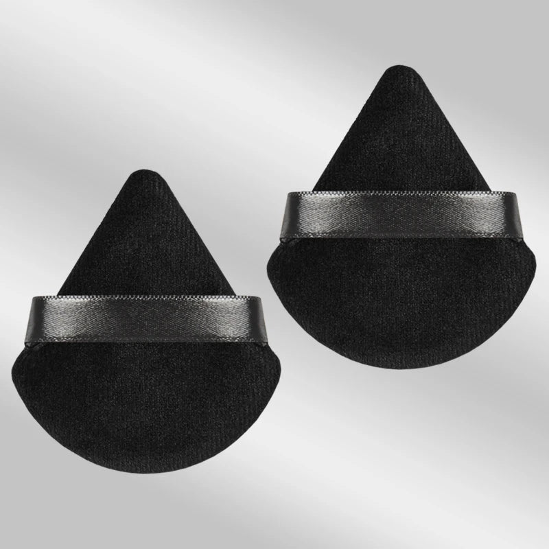 LuxuryGlow 2PCS Triangle Velvet Powder Puff – Soft Reusable Makeup Blender for Flawless Foundation Application