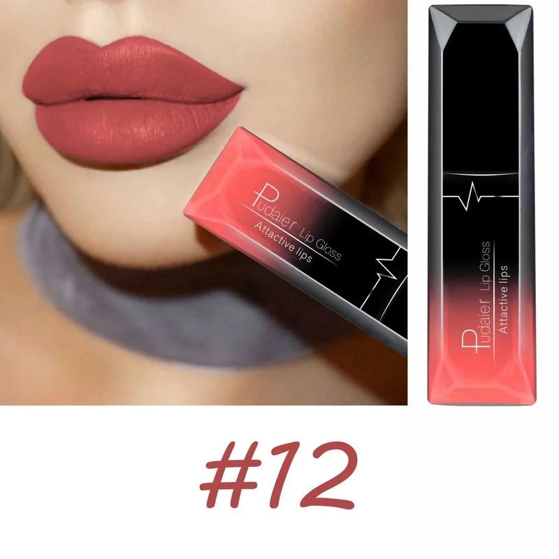Lápiz labial líquido mate de larga duración LuxuryGlow de 17 colores: crema labial resistente a las manchas