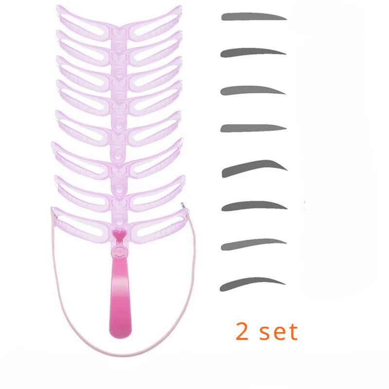 Kit de plantillas para dar forma a las cejas LuxuryGlow 8 en 1: moldeador reutilizable para una definición perfecta
