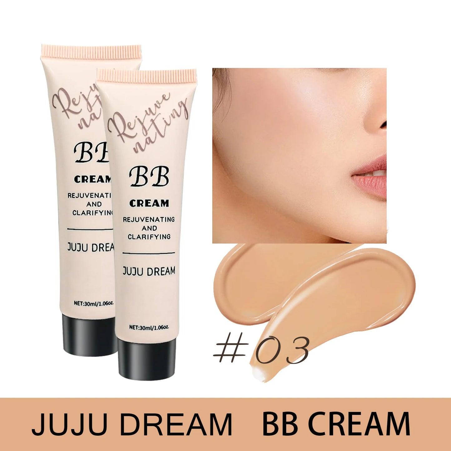 JUJU Dream BB Cream — Moisturizing, Oil Control & Long-Lasting Foundation