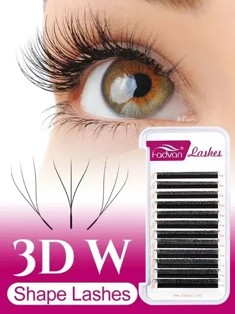 FADVAN W-Shape Volume Lash Extensions – 3D to 8D Premade Fans, Faux Mink