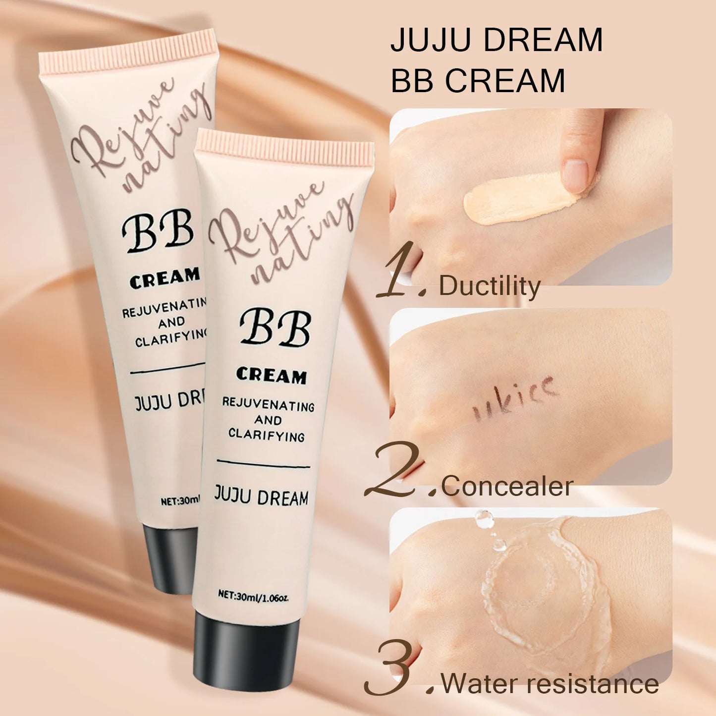 JUJU Dream BB Cream — Moisturizing, Oil Control & Long-Lasting Foundation
