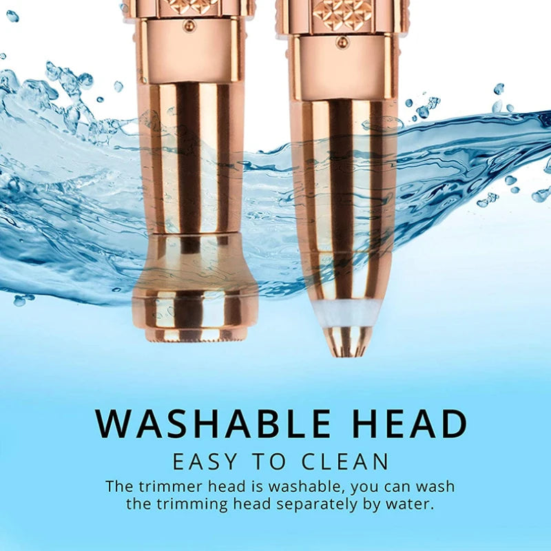 ماكينة تشذيب الحواجب وإزالة شعر الوجه للنساء من LuxuryGlow قابلة لإعادة الشحن وبدون ألم