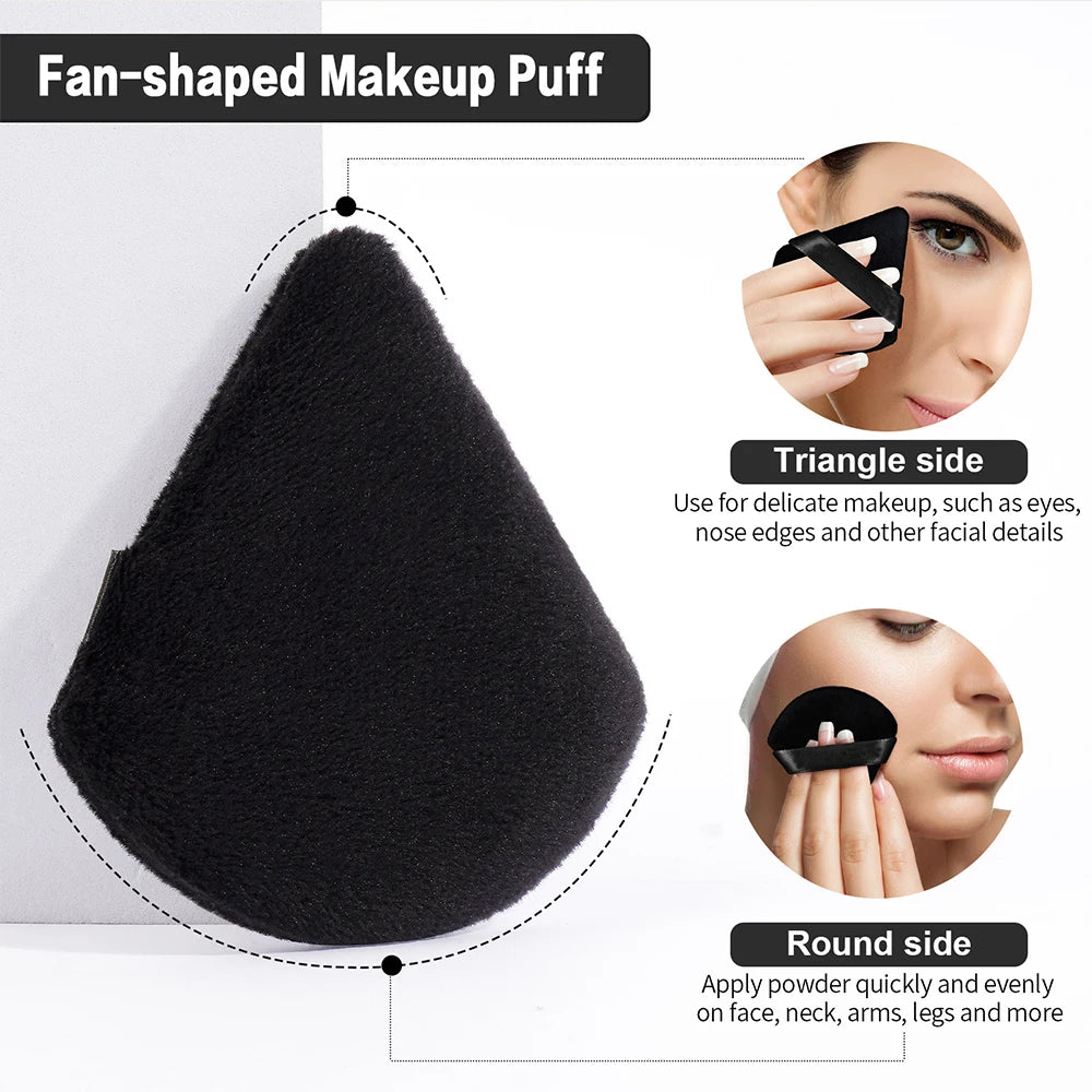 MAANGE 10/12 Pcs Soft Triangle Powder Puff for Wet & Dry Makeup Use
