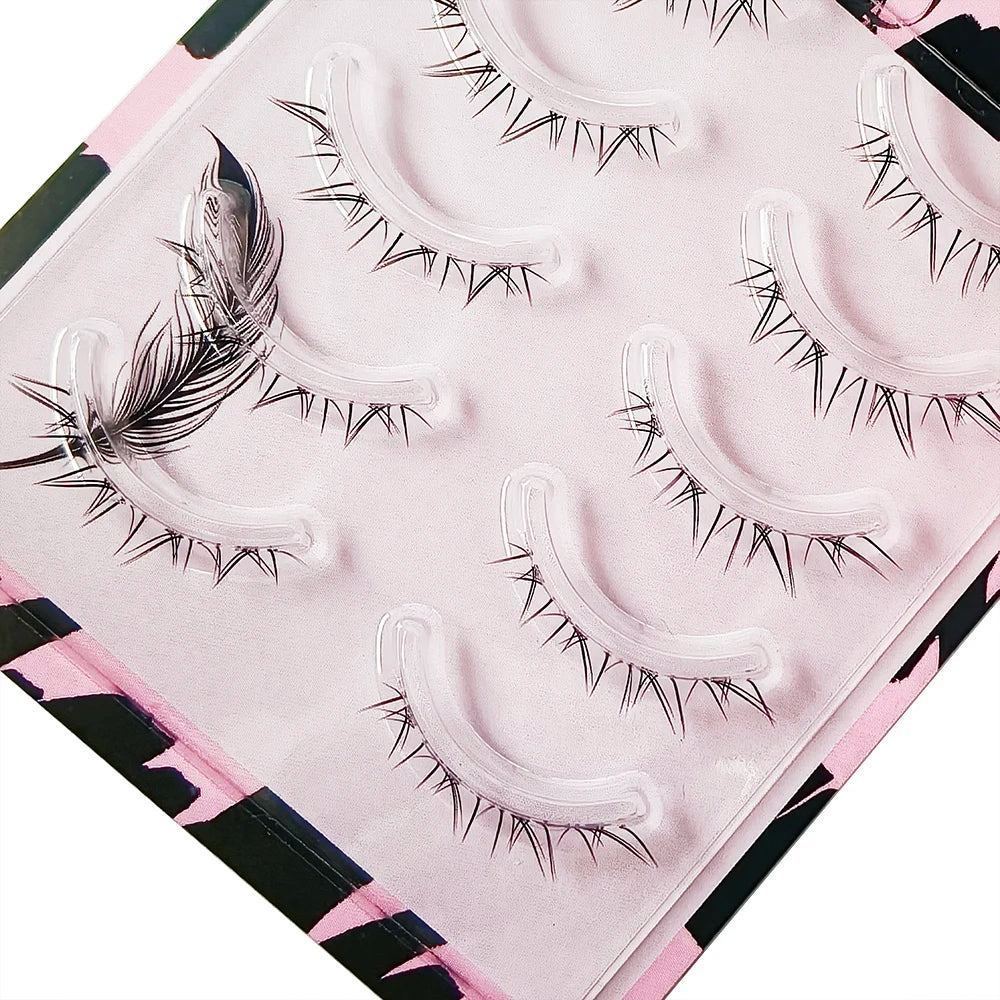 BLINKWAVE 5 Pairs Clear Band Lower False Eyelashes – Natural Manga Bottom Lashes