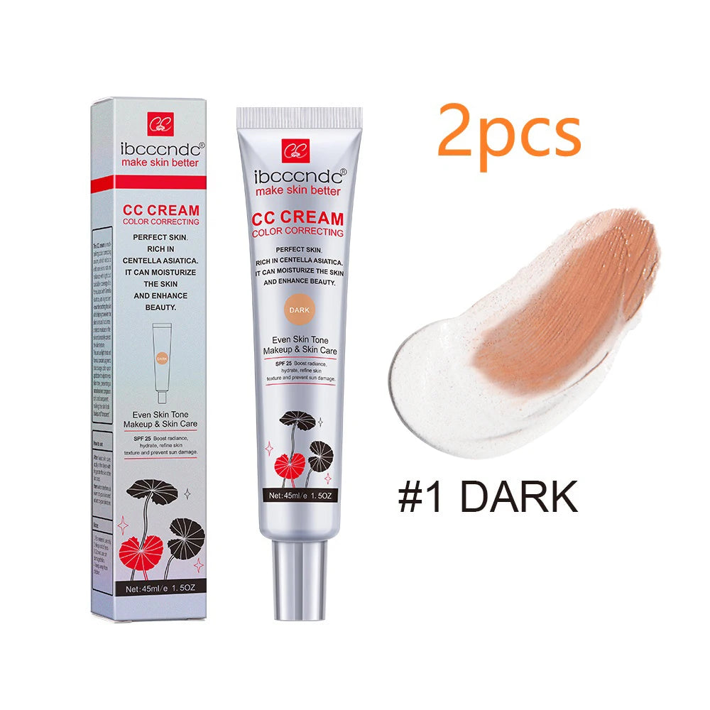 Crema CC correctora de color ibcccndc – Base de maquillaje reparadora y blanqueadora Centella de 45 ml