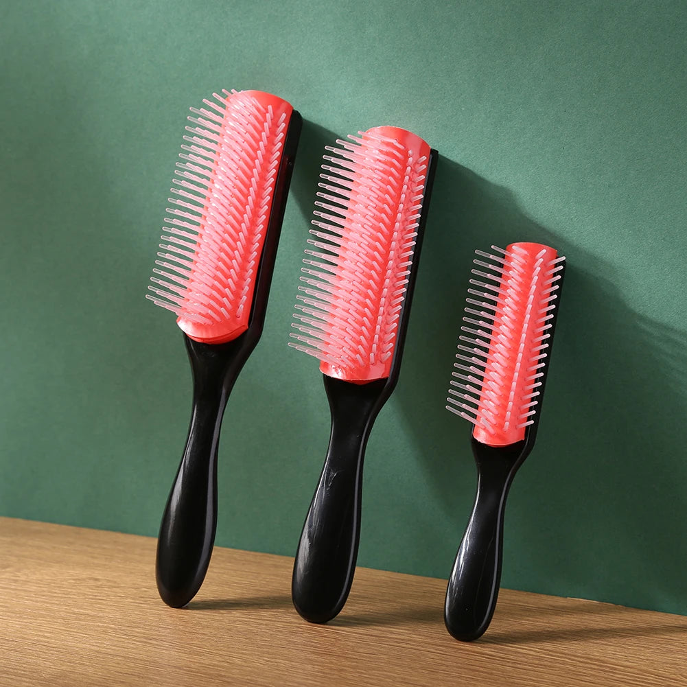 APWIKOGER 9-Row Detangling Hair Brush – Wet & Curly Hair Detangler with Scalp Massager