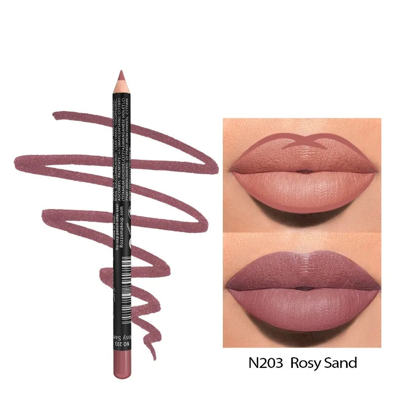 Delineador de labios mate LuxuryGlow de 14 colores: lápices de alta pigmentación, resistentes al agua y de larga duración.