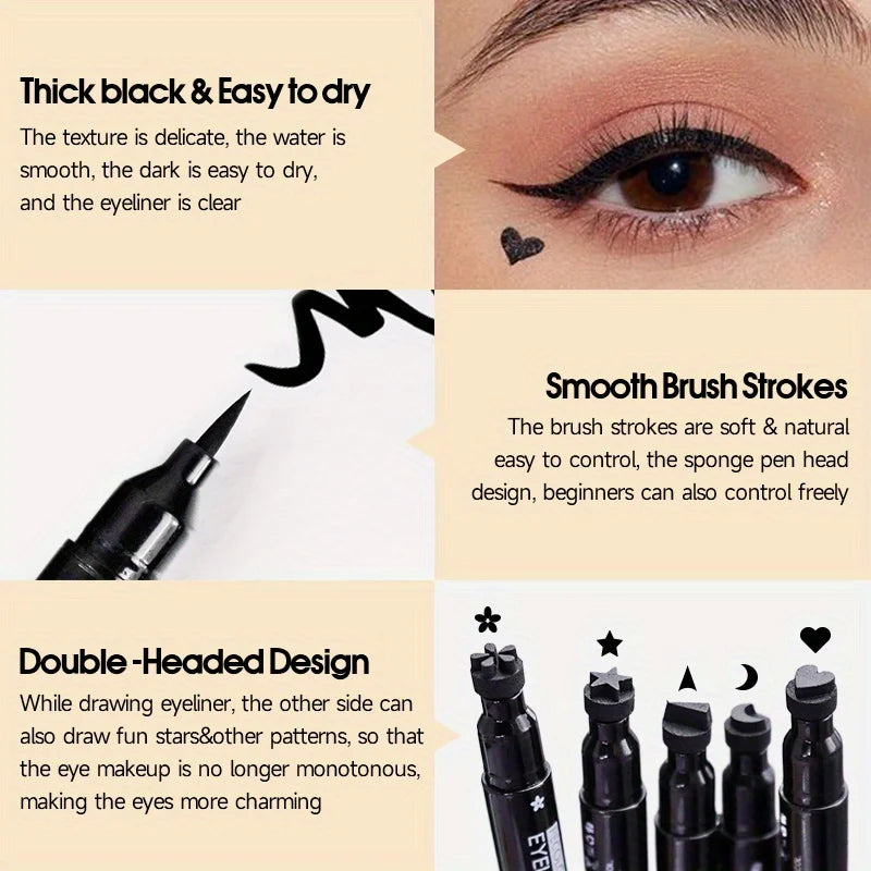 LuxuryGlow 7-in-1 Eyeliner Stamp Pen – Double-Ended, Waterproof, Fast-Drying