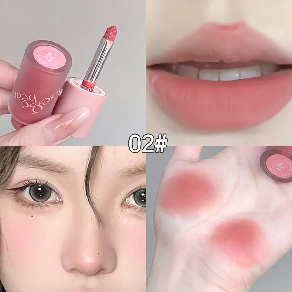 Crema de terciopelo 4 en 1 Gege Bear: lápiz labial, rubor, sombra de ojos y contorno