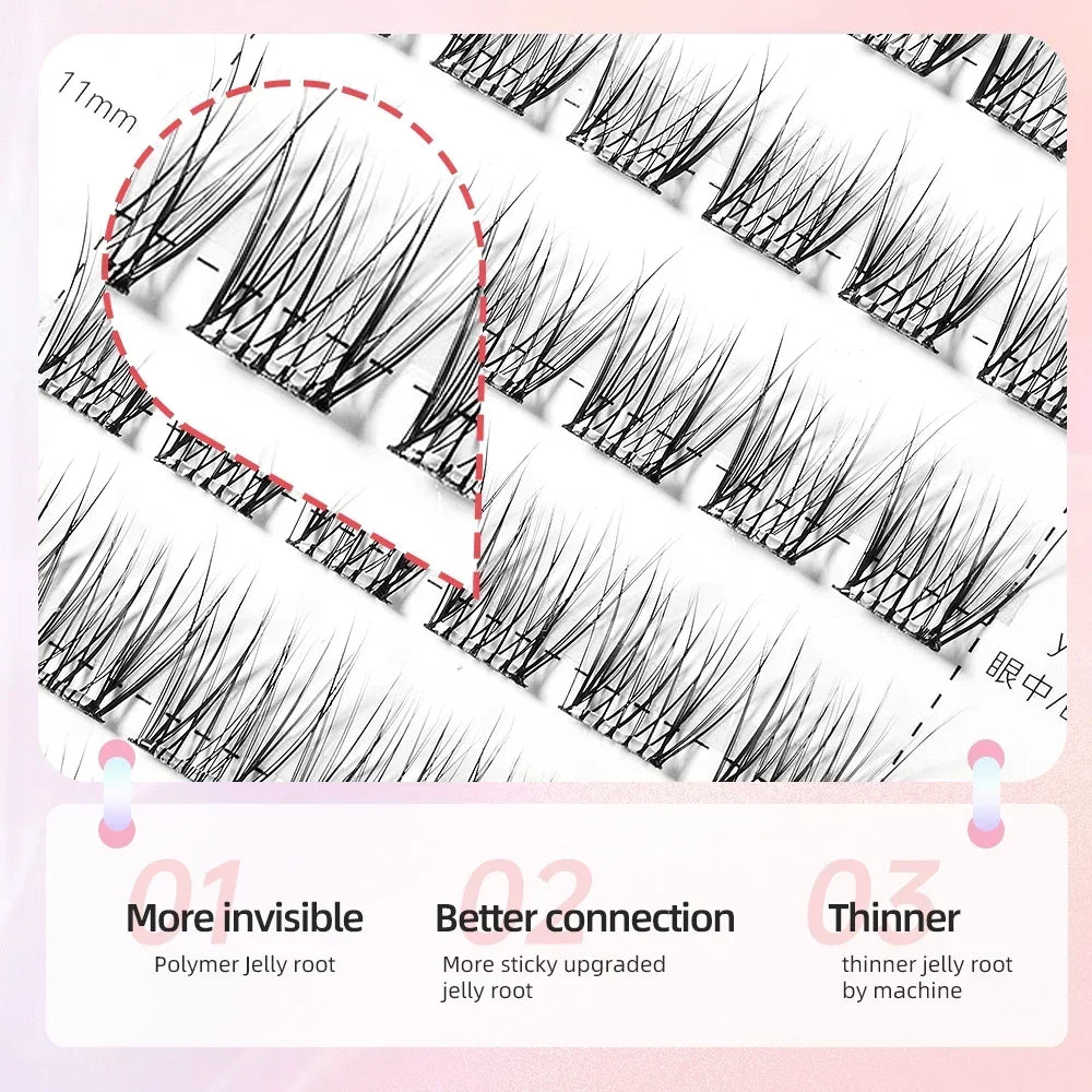 Yelix Fairy Glue-Free Reusable False Eyelashes – Easy DIY Segmented Lashes for Natural Look