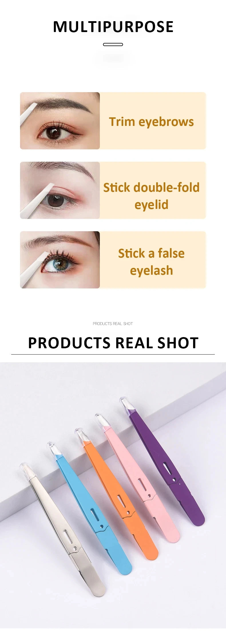 LuxuryGlow Stainless Steel Eyebrow Tweezer | Precision Slanted Tip Hair Remover Tool