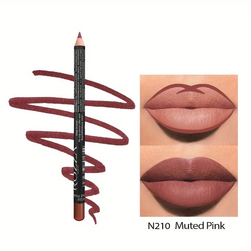 Delineador de labios mate LuxuryGlow de 14 colores: lápices de alta pigmentación, resistentes al agua y de larga duración.