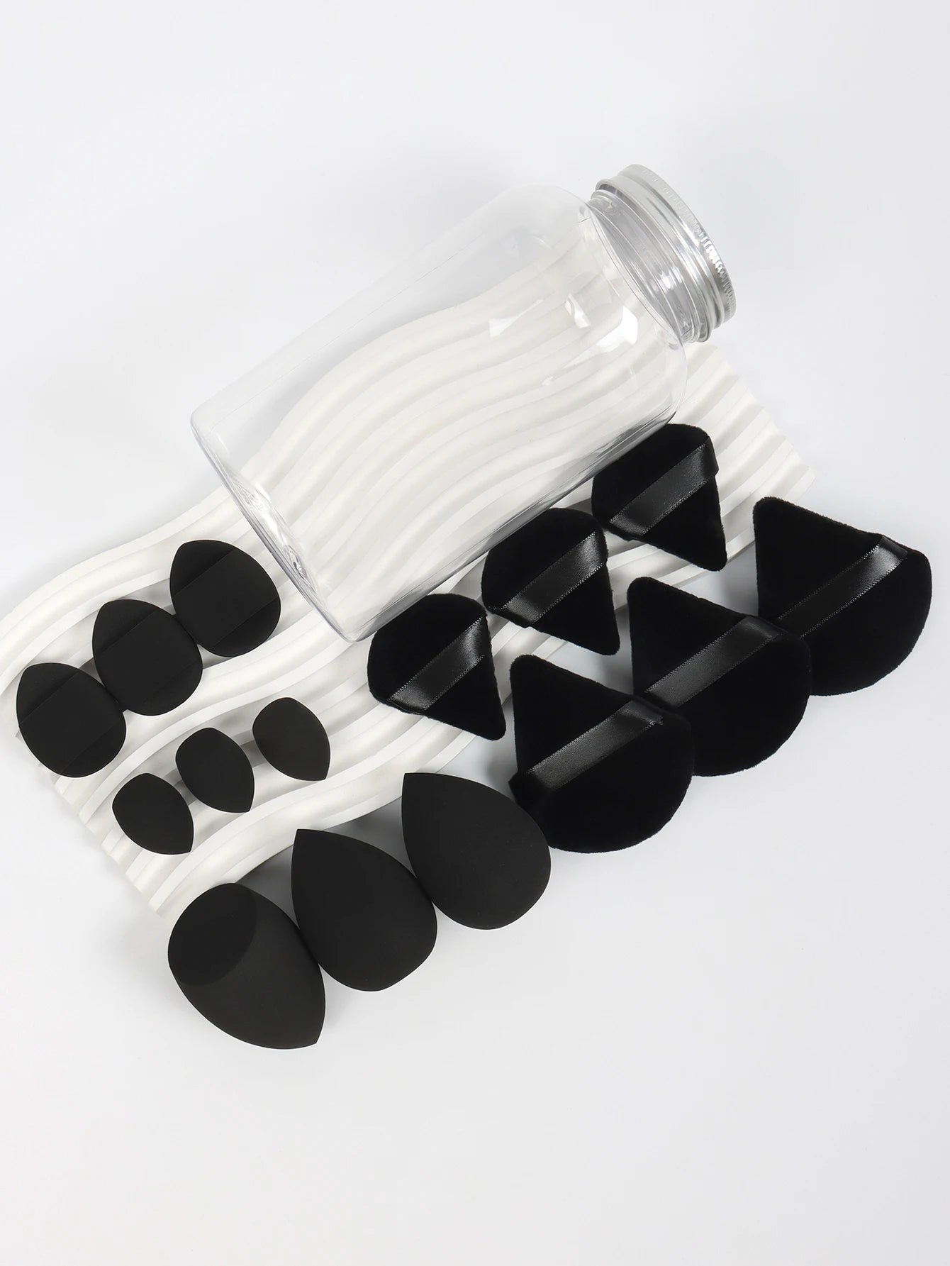 LuxuryGlow All-in-One Makeup Puff Set – 15 Pcs Assorted Beauty Blenders & Powder Puffs