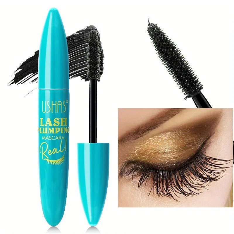 USHAS 4D Ultra Long Lasting Waterproof Mascara – Fiber Lash Extension with 360° Spiral Brush