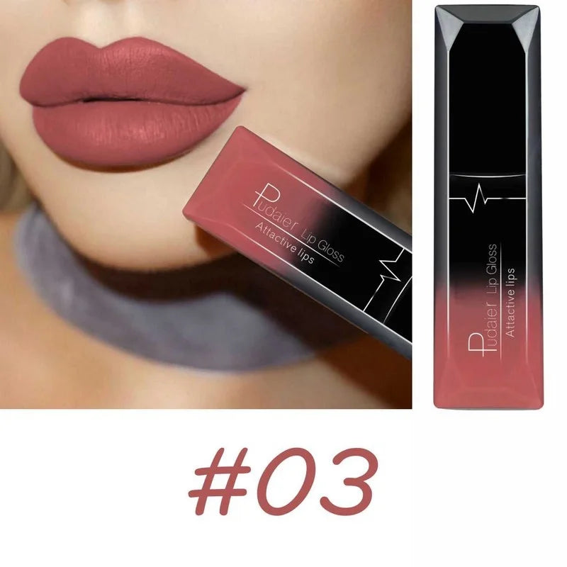Lápiz labial líquido mate de larga duración LuxuryGlow de 17 colores: crema labial resistente a las manchas