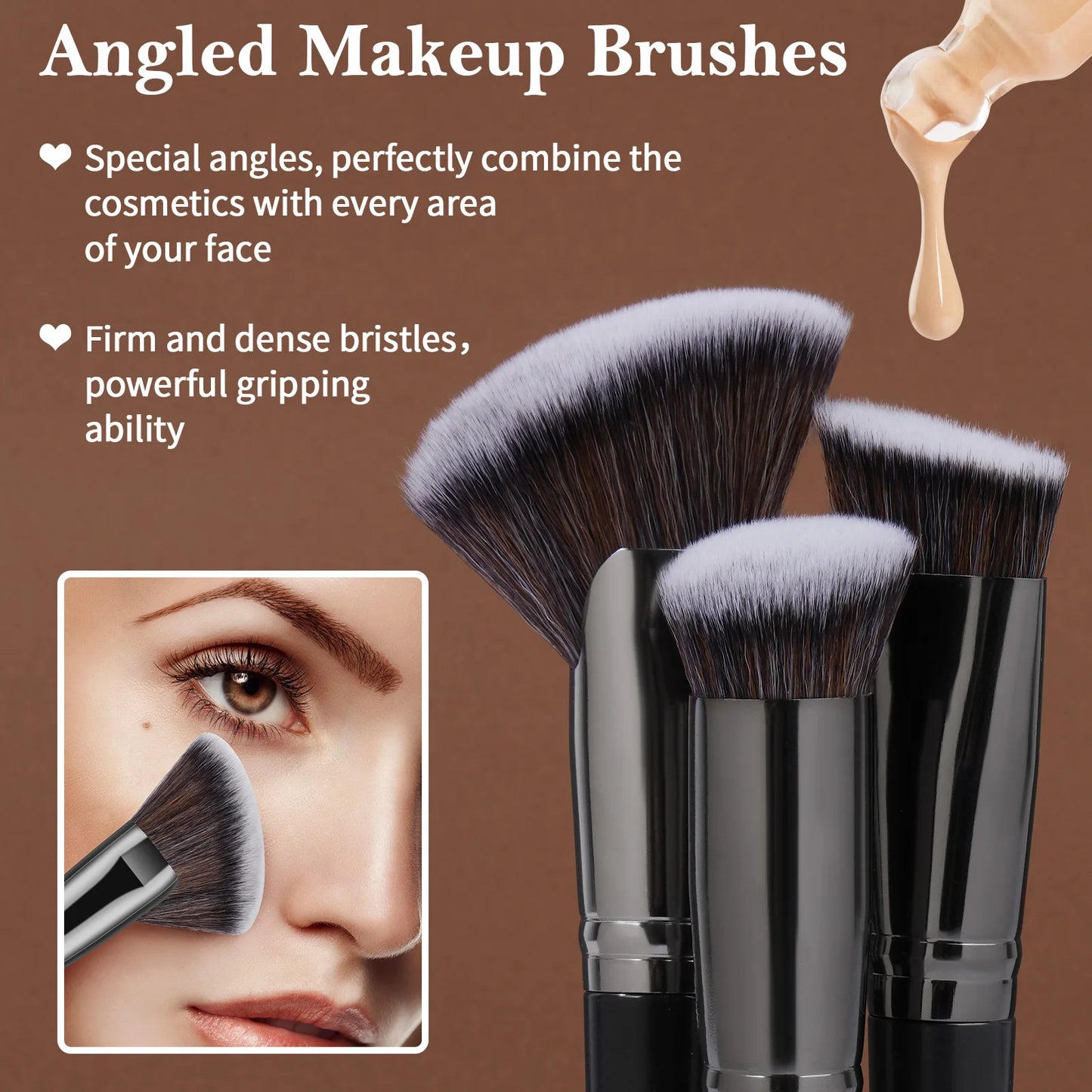 MAANGE - Juego de 25 brochas de maquillaje profesional para rostro y ojos en caja de regalo