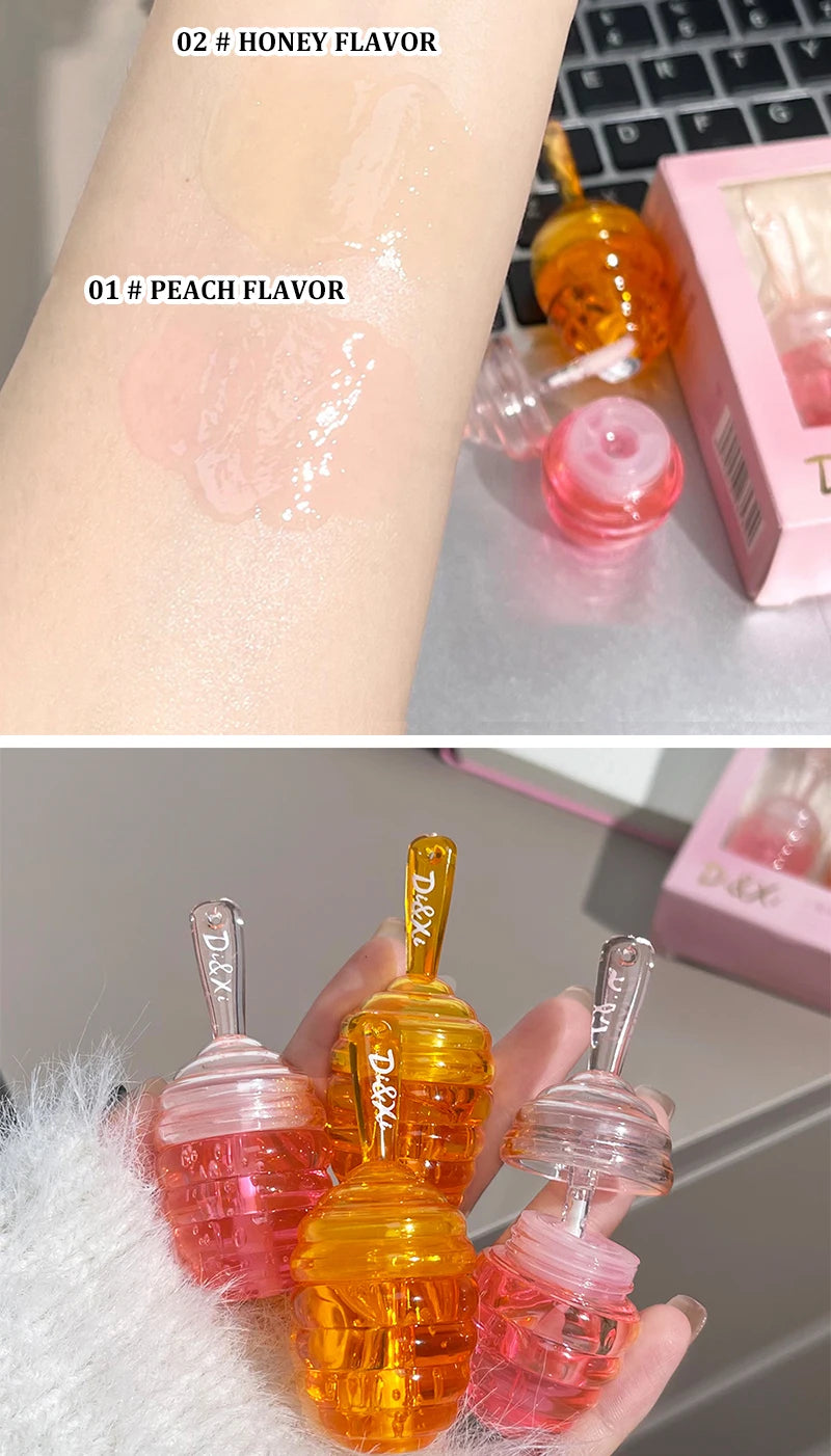 Set de aceites labiales LuxuryGlow Honeypot: cuidado labial hidratante y duradero