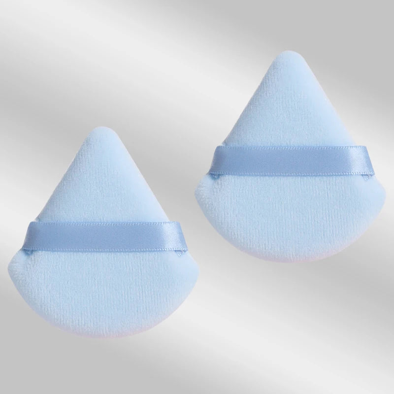 LuxuryGlow 2PCS Triangle Velvet Powder Puff – Soft Reusable Makeup Blender for Flawless Foundation Application