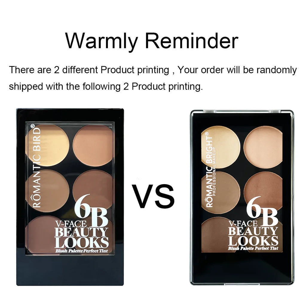LuxuryGlow 6-Color Contour & Highlight Palette with Brush – Long-Lasting Face Sculpting Kit
