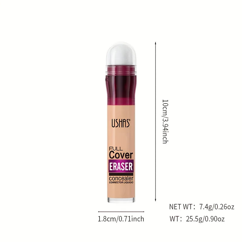 USHAS Sponge Head Liquid Concealer – Long-Lasting, Moisturizing & Full Coverage for Dark Circles, Acne & Blemishes