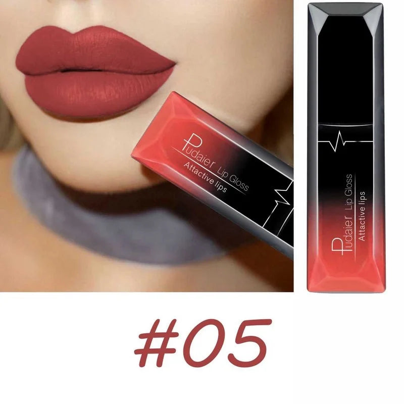 Lápiz labial líquido mate de larga duración LuxuryGlow de 17 colores: crema labial resistente a las manchas