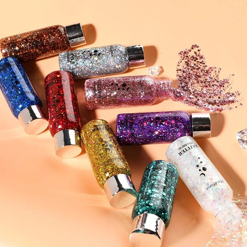MAXFINE Full Body Glitter Gel – Long-Lasting Eye, Hair & Body Sparkle