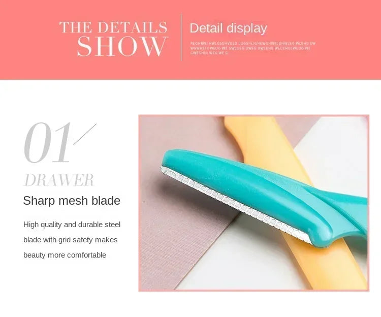LuxuryGlow Portable Eyebrow Trimmer Razor – Stainless Steel Face & Brow Shaver for Women (1PC)