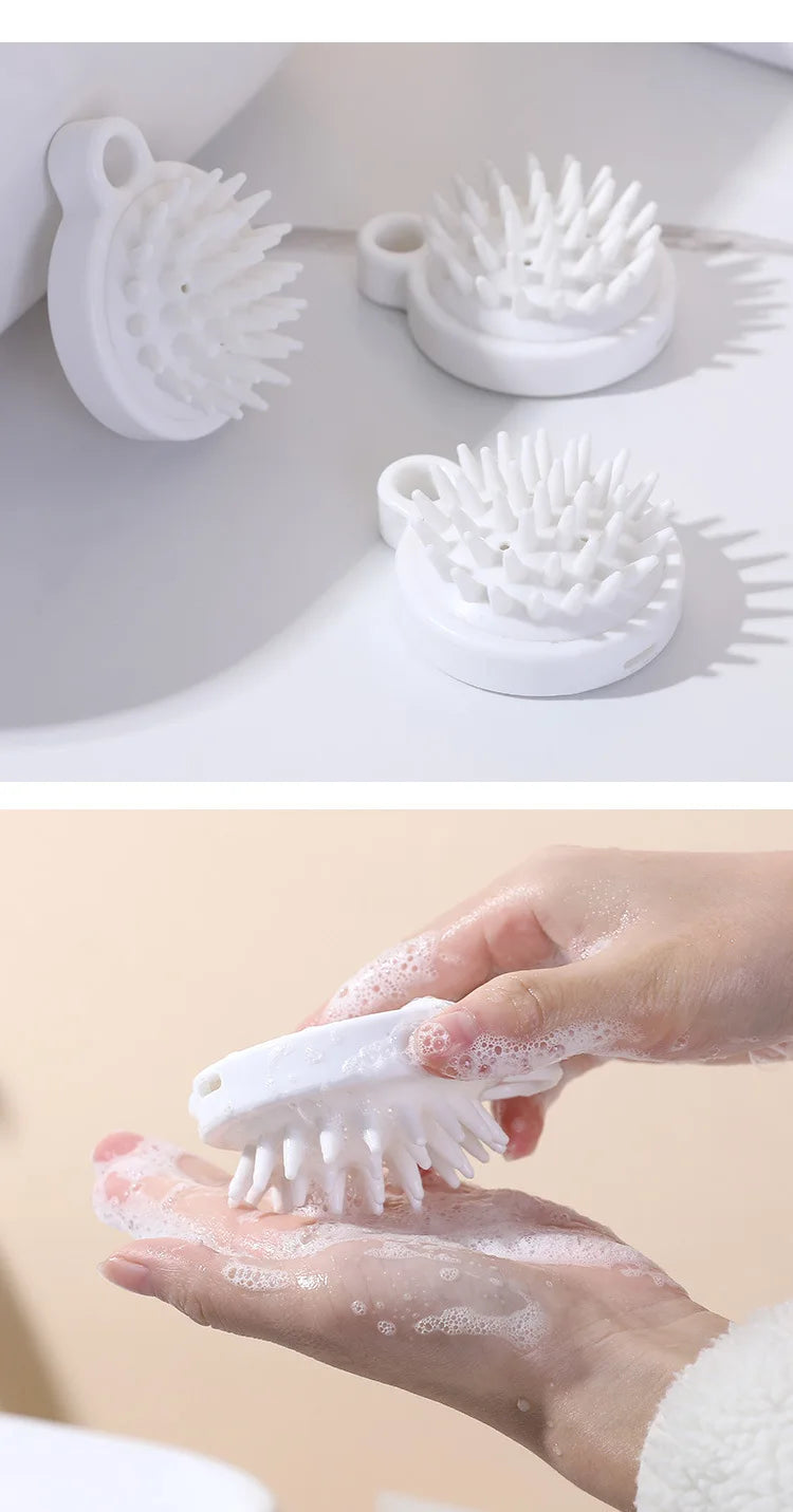LUNCAY Silicone Scalp Massager Shampoo Brush – Soft Head Scrubber for Thick & Thin Hair
