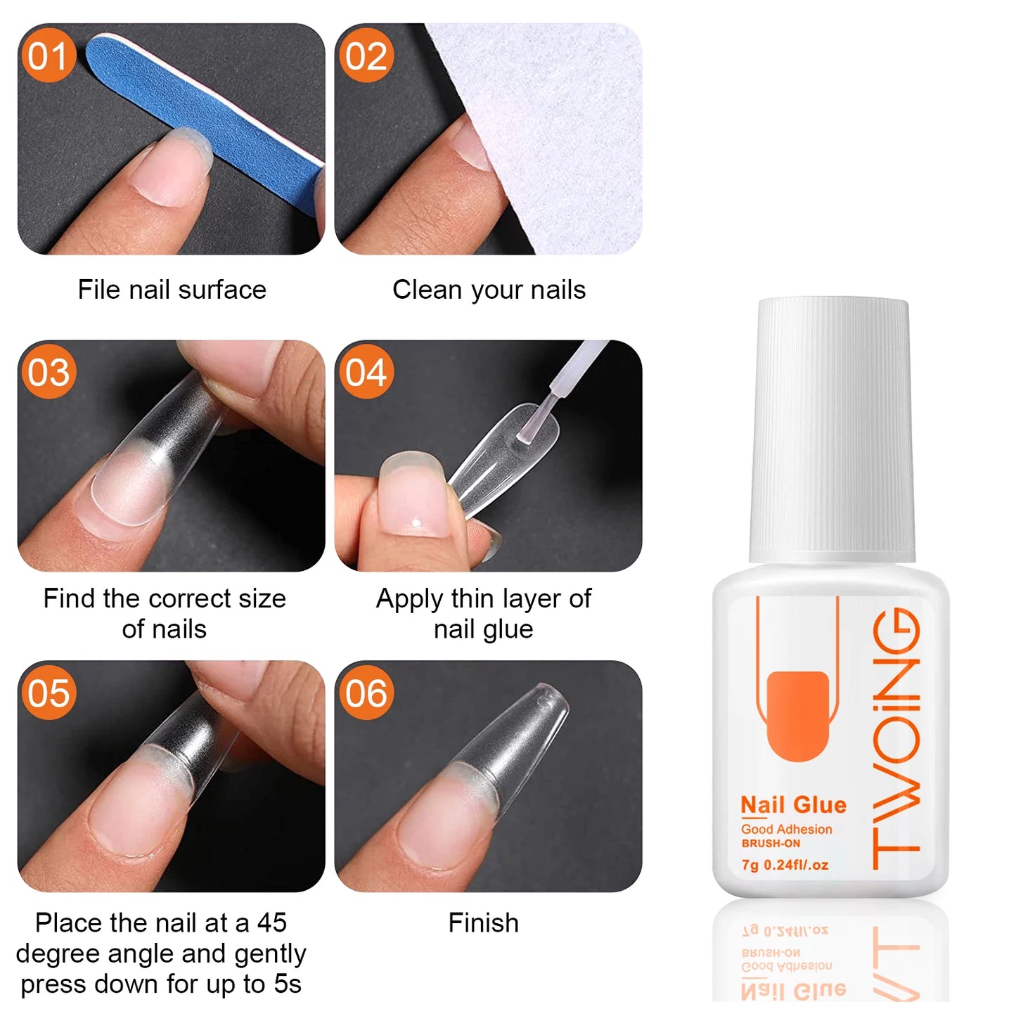 TWOING 7g Super Strong Nail Glue – Long-Lasting Adhesive for Press-On & Acrylic Nails
