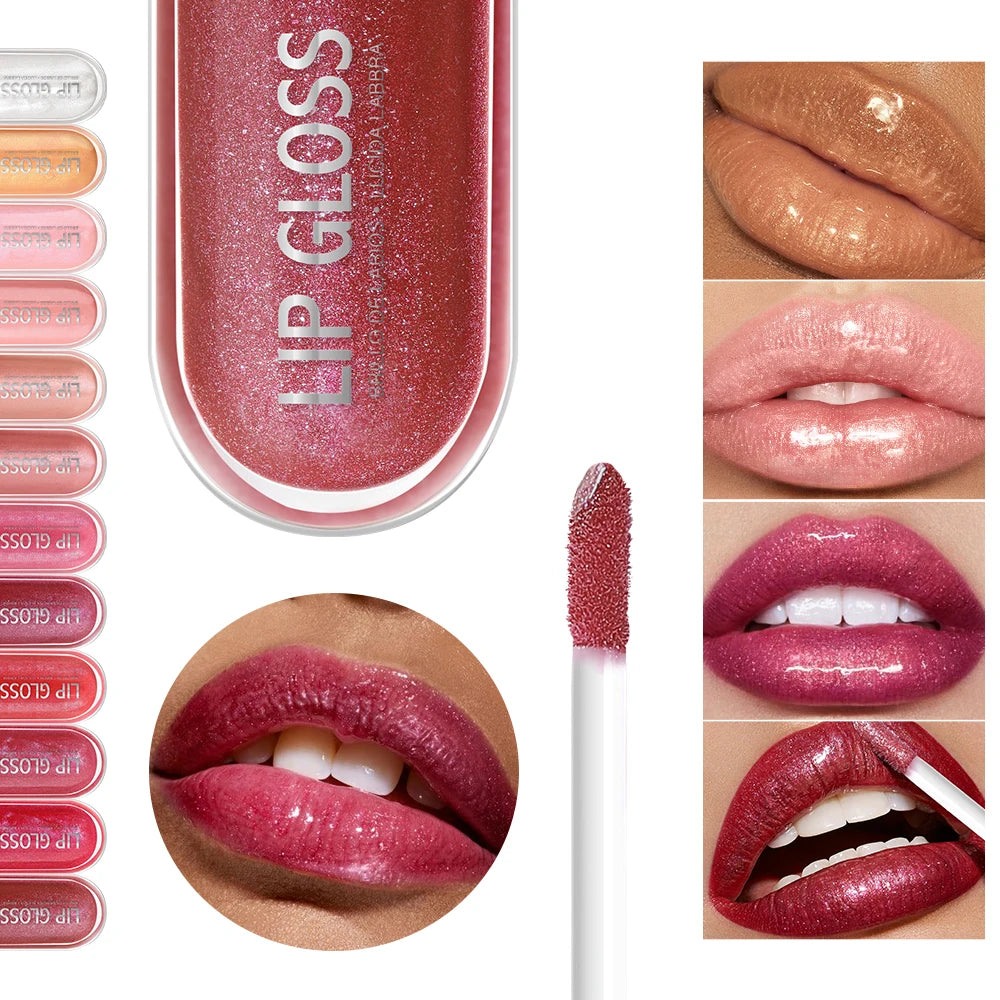 Set de brillo labial USHAS de 12 colores: brillo metálico e hidratación de larga duración