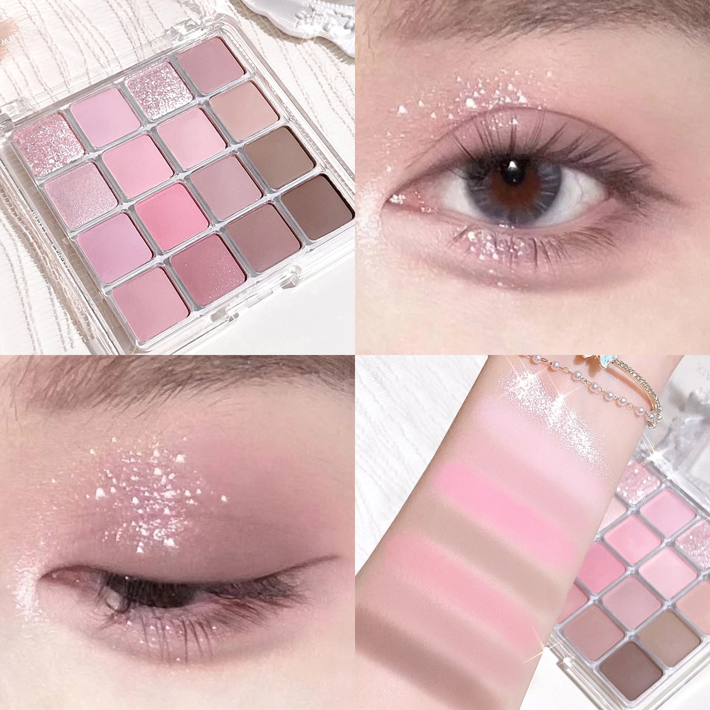 LuxuryGlow Sunset Magic 16-Color Eyeshadow Palette – Matte, Shimmer & Glitter Earth Tones