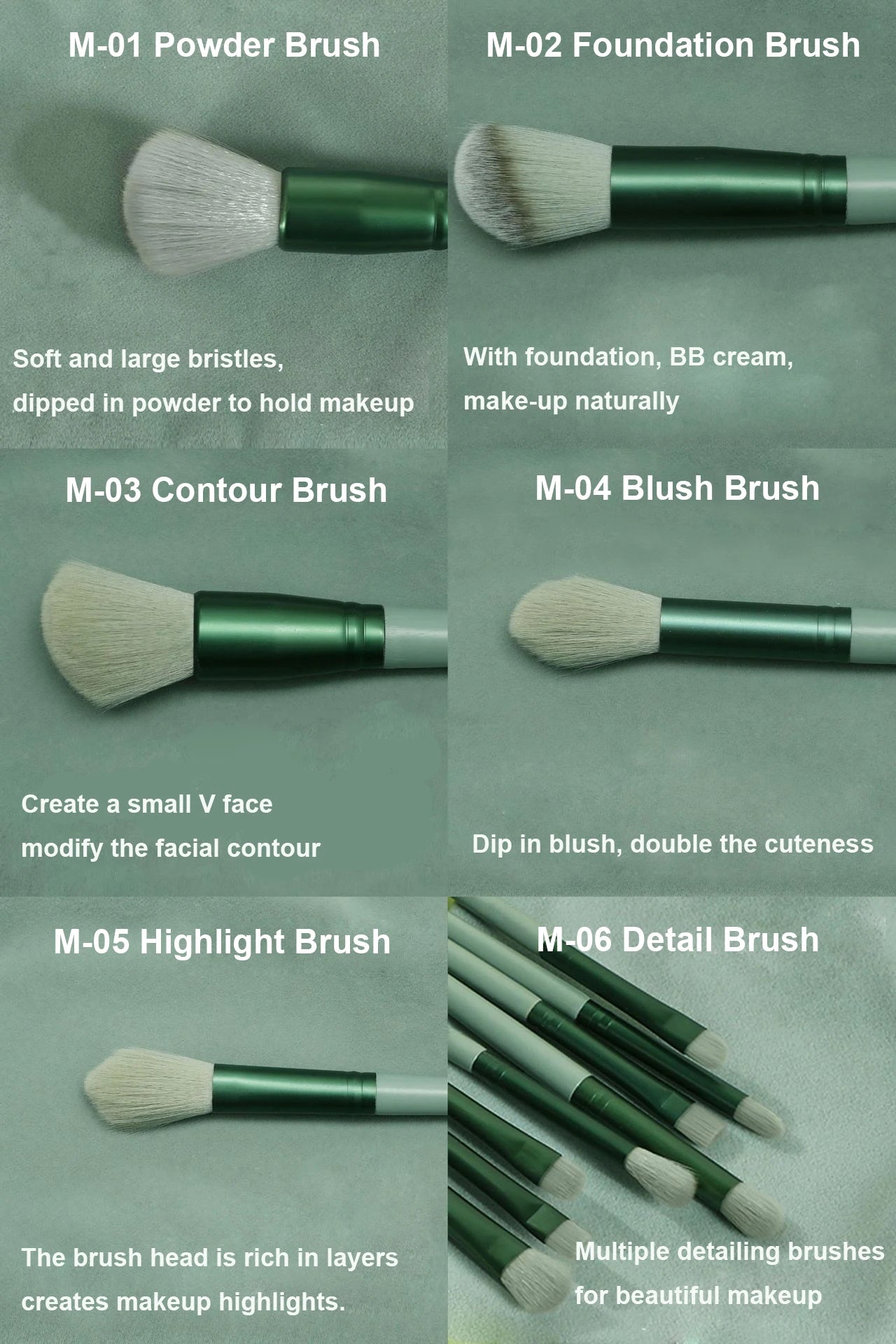 LuxuryGlow - Juego de 13 brochas de maquillaje profesionales: brochas de nailon suaves para base, sombra de ojos y rubor, con estuche de viaje