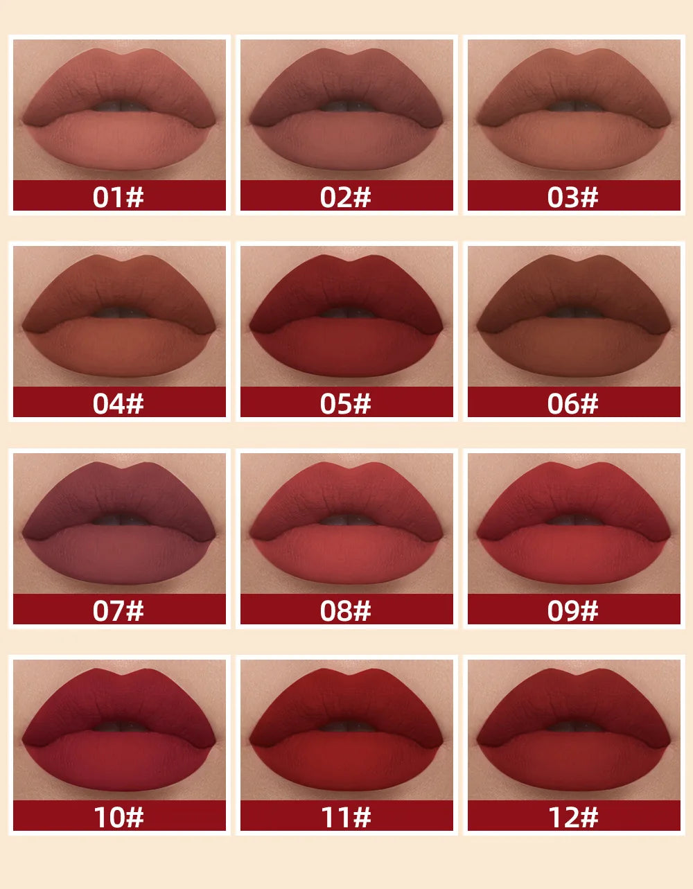 Labial líquido mate QiBest: duradero, resistente a las manchas y con acabado aterciopelado.