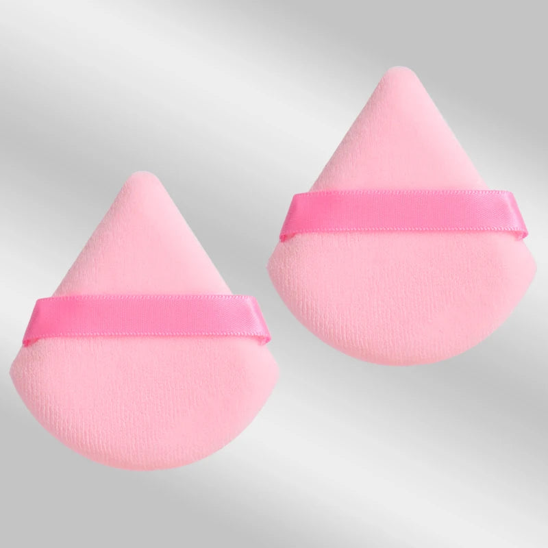 LuxuryGlow 2PCS Triangle Velvet Powder Puff – Soft Reusable Makeup Blender for Flawless Foundation Application