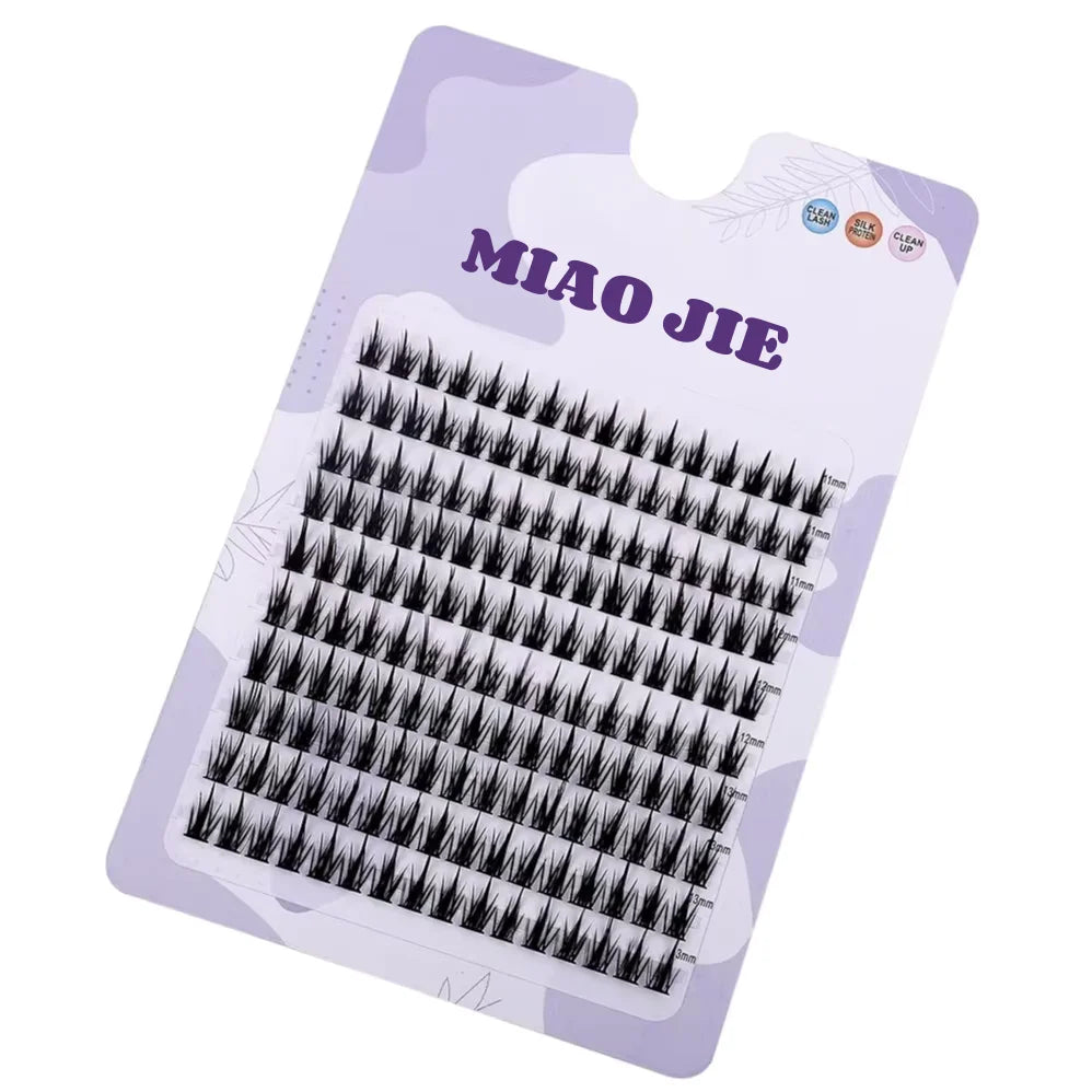 RBQJ MIAOJIE 160 Rows Faux Mink Cluster Lashes – Natural DIY Eyelash Extensions