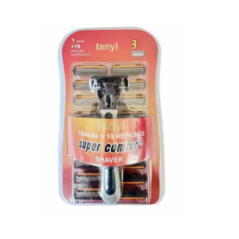LuxuryGlow Triple-Blade Men's Razor | Reusable Shaver with Imported Blades for Smooth Shaving