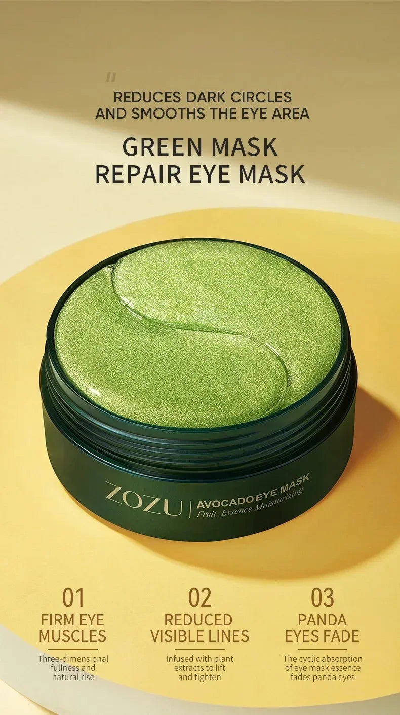 SAKSRAAR Avocado & Gold Eye Mask – Anti-Wrinkle, Dark Circle & Puffiness Treatment (60/120 PCS)