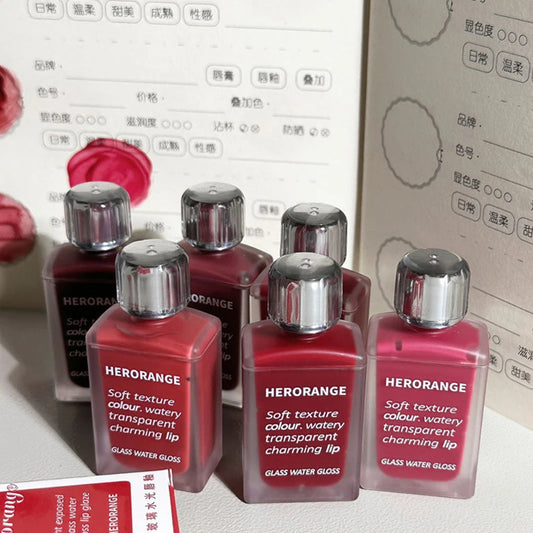 HERORANGE Glass-Like Lip Lacquer – Mirror Shine, Hydrating, Smudge-Proof (7g)