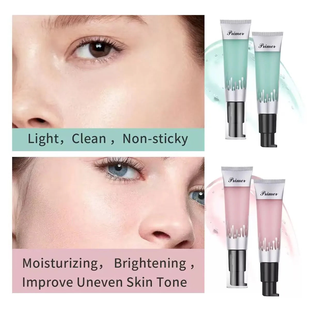 Prebase hidratante facial LUXURYTO Power Grip de 24 ml: minimiza los poros, suaviza y es una base de maquillaje de larga duración.