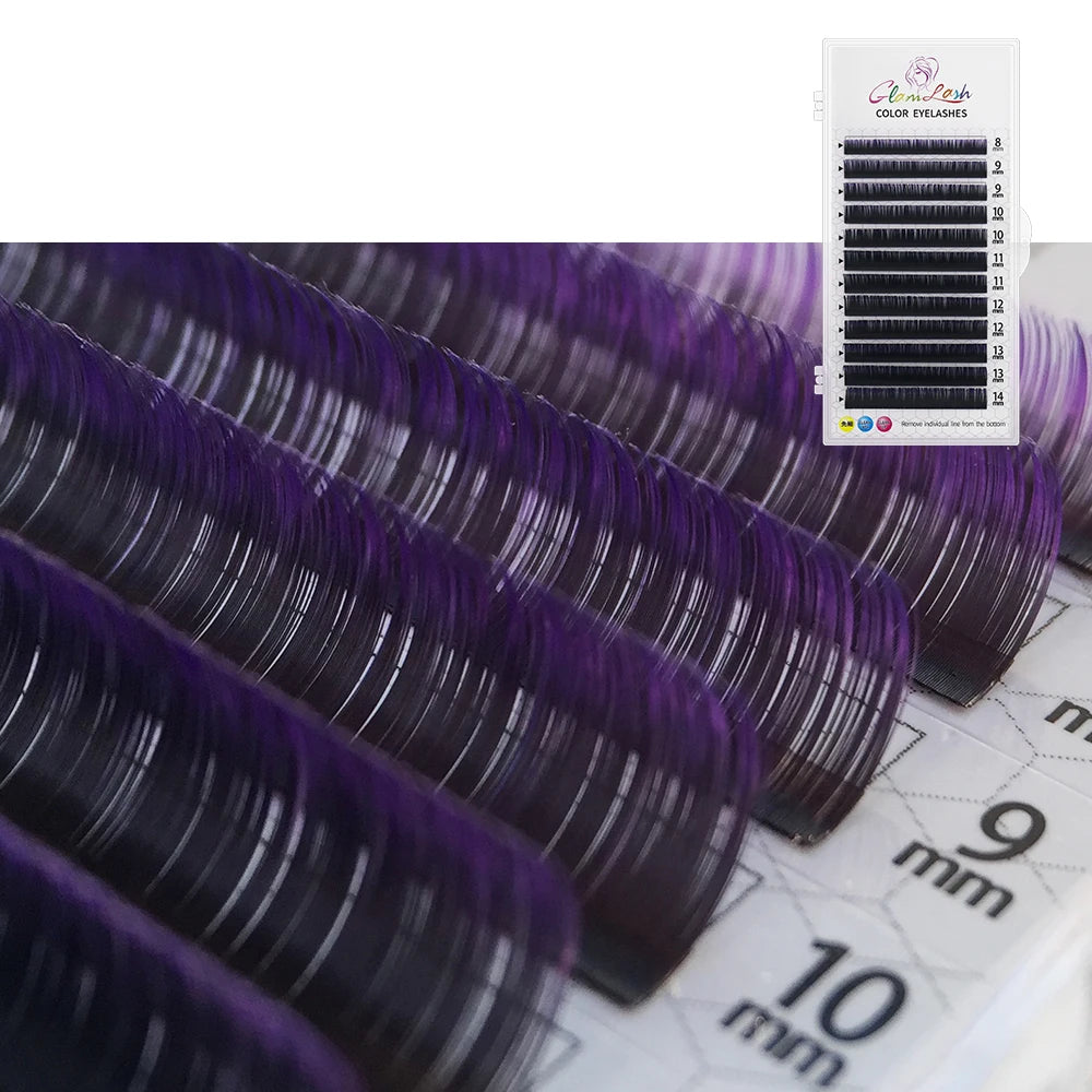 GLAMLASH Morandi Grey Colored Lash Extensions – Natural Individual Eyelashes